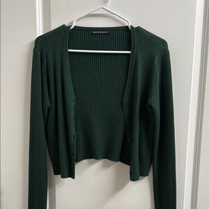 Brandy Melville Green Cardigan Sweater Lightweight Knit